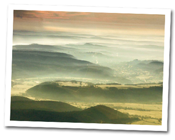 Marburg und Lahnberge im Winter bei Hochdruck-Wetterlage